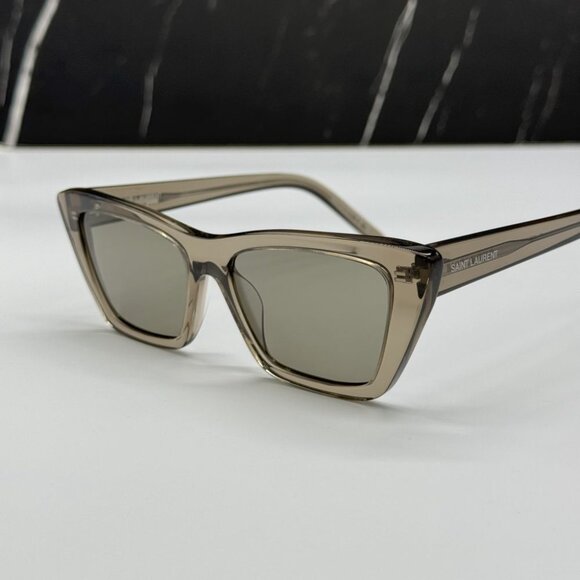 NEW SL276 MICA 043 SAINT LAURENT WOMEN BROWN SQUARE SL 276 MICA 043 SUNGLASSES - Picture 3 of 10
